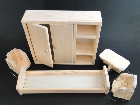 Mobilier lemn pentru papusi - dormitor