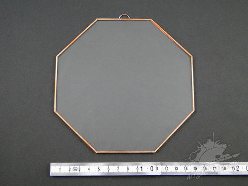 Sticla octogonala inramata cu banda cupru Ø15cm