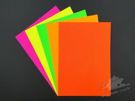 Carton color fluorescent A4 - 180gr