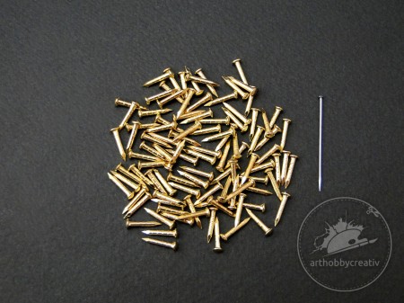 Cuie aurii cu cap bombat 10mm - dif. cantitati