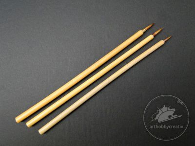Pensule cu maner din bambus 8-14mm - set/3buc