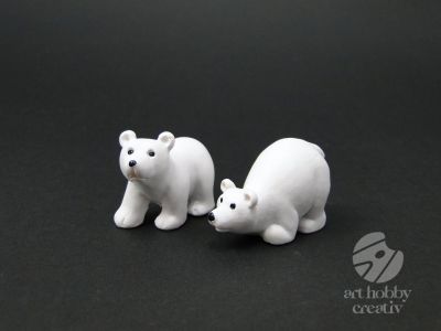 Figurina mini - ursulet polar - set/2buc