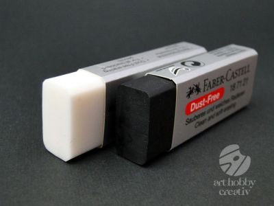 Radiera pentru creioane Dust Free - Faber Castell alb/negru