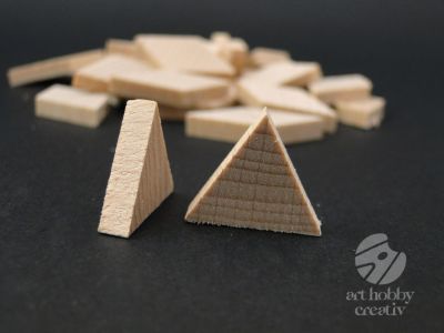 Mozaic lemn- triunghi 2cm set/30buc