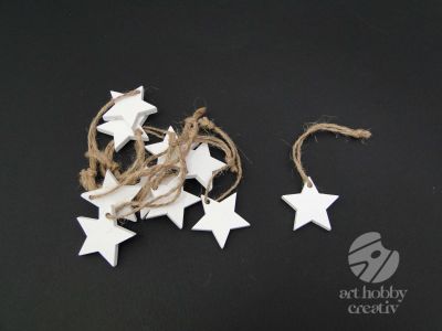 Ornament de craciun - stea alba Ø3,5cm set/10buc