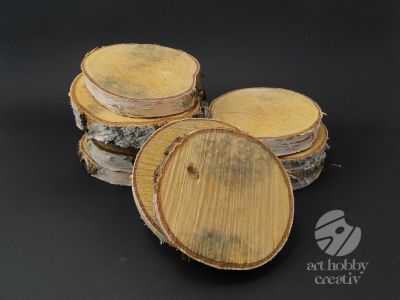 Felii lemn mesteacan rotund 10-15cm - Imperfecte - set/10buc