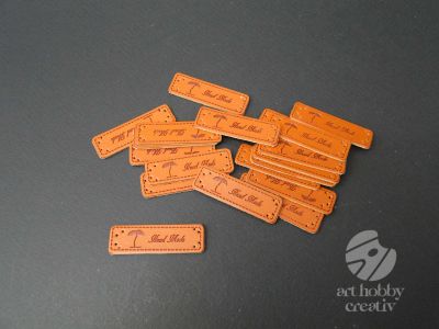 Etichete din piele ecologica - Hand made - set/20buc