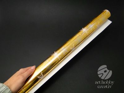 Hartie ambalaj - auriu cu stelute 70cmx2m