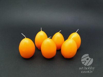 Lumanare ou - portocaliu inchis 5,5cm set/6buc