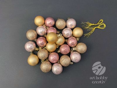 Globulete mini - auriu roz set/24buc
