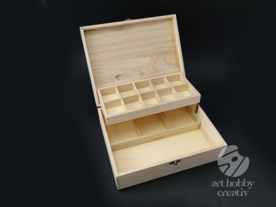 Cutie lemn cu 14 compartimente 28 cm