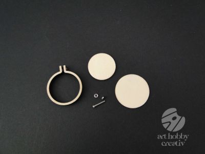 Rama broderie mini/ medalion din lemn - rotund 3,5cm