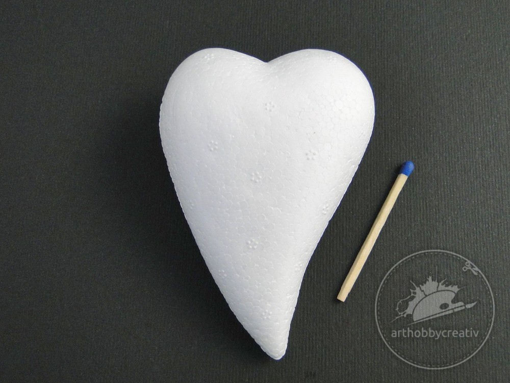 Inima polistiren - forma picatura 8cm