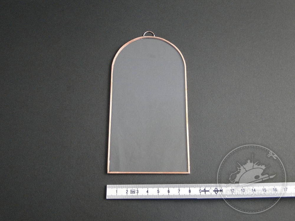 Sticla arcuita inramata cu banda cupru 8X15 cm 