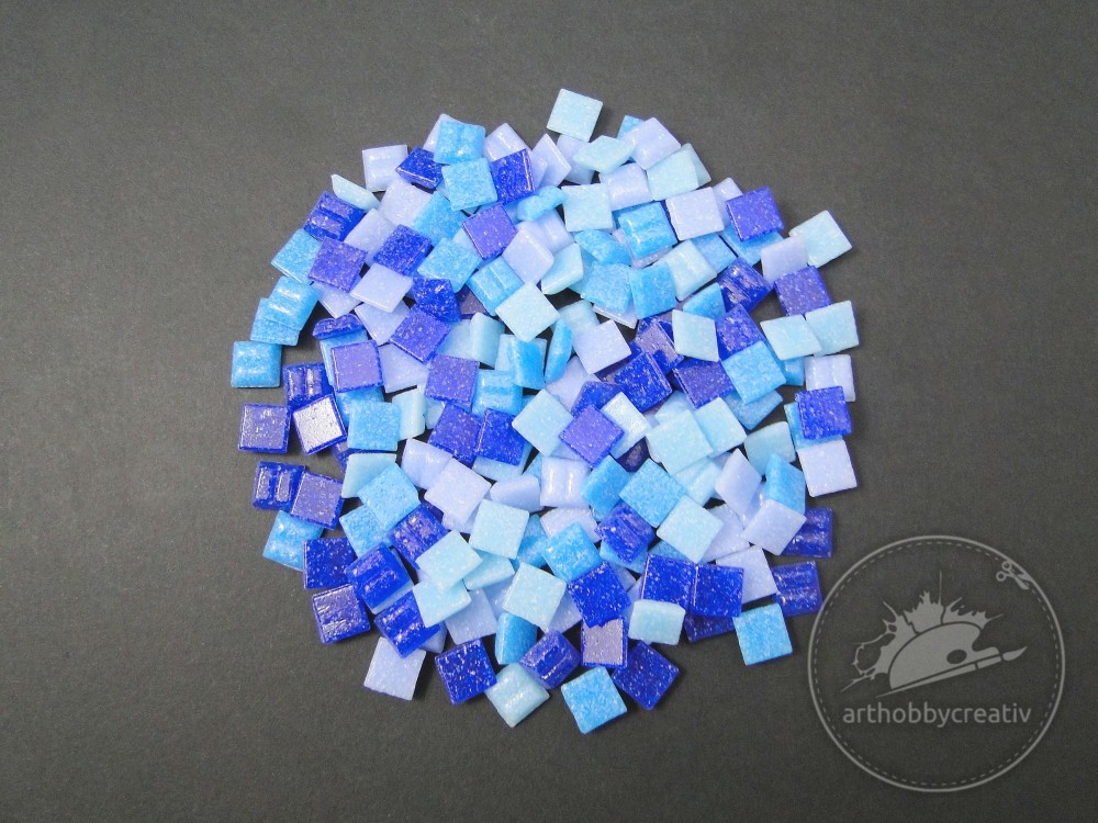 Mozaic sticla Joy albastru mixt