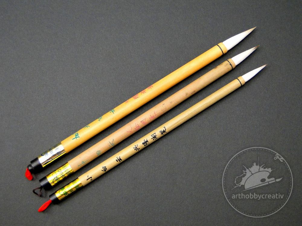 Pensule cu maner din bambus 23-30mm - set/3buc
