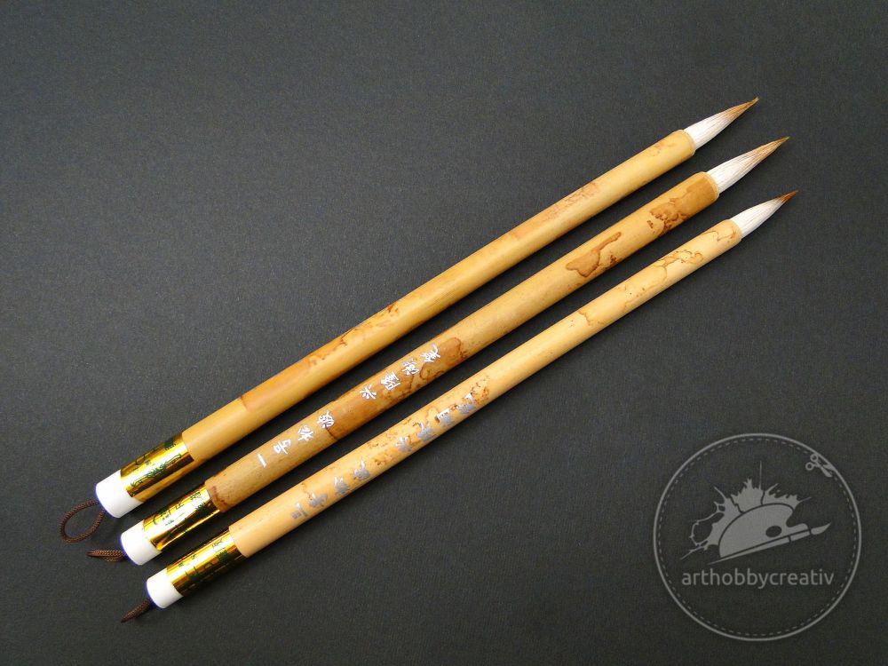 Pensule cu maner din bambus 25-32mm - set/3buc