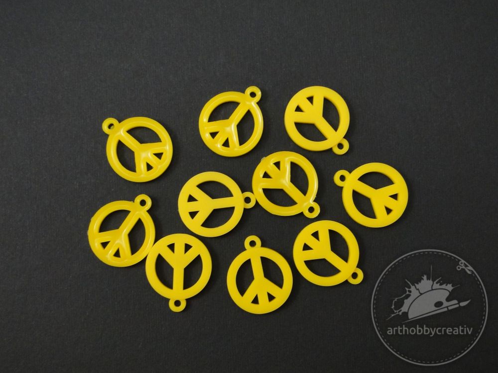 Figurine din cauciuc - Peace galben set/10 buc