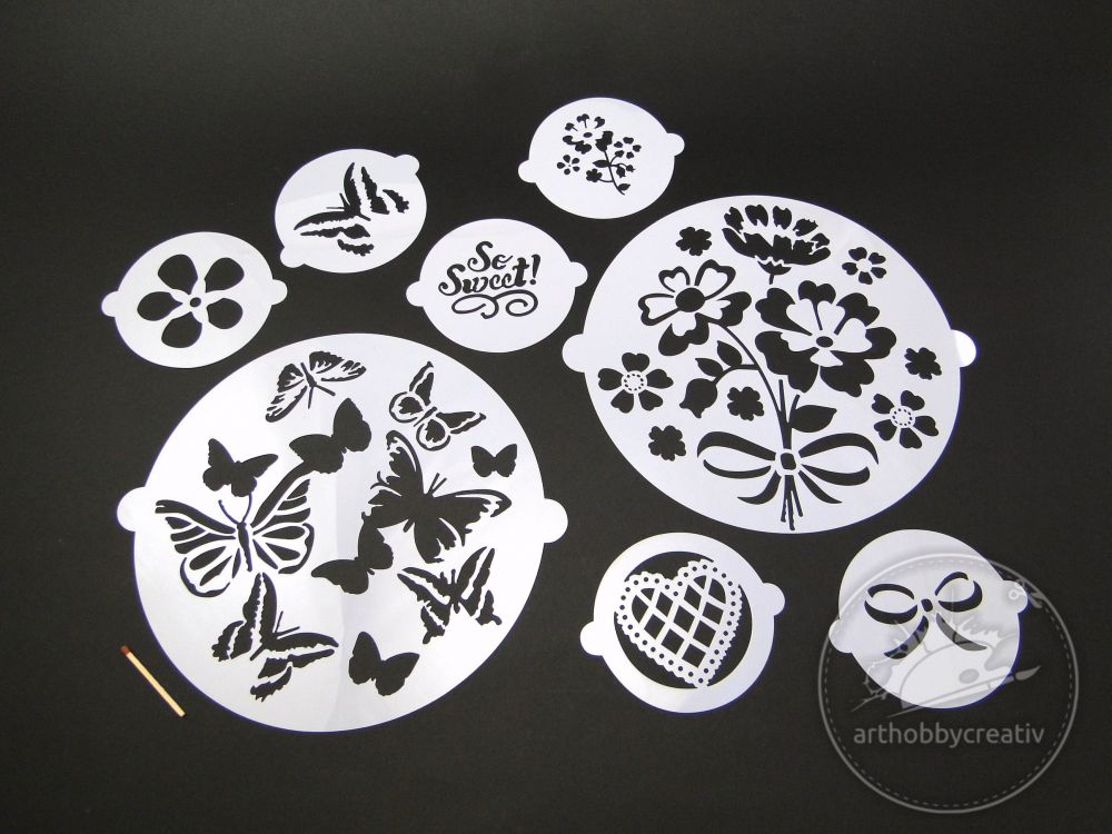 Sabloane Decorative Pentru Torturi Si Prajituri Set 8buc