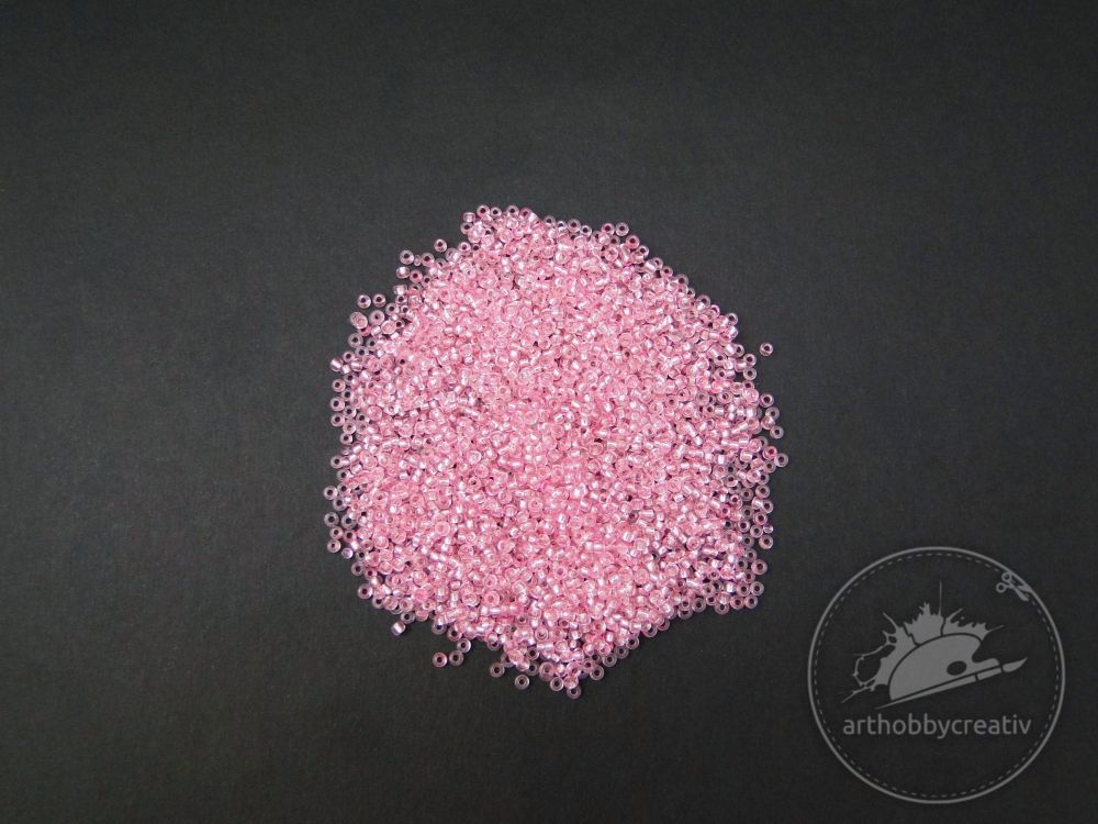 Margele transparente cu foita argintiu 2mm roz 