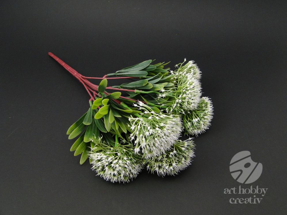 Buchet artificial floare Allium - alb 35cm