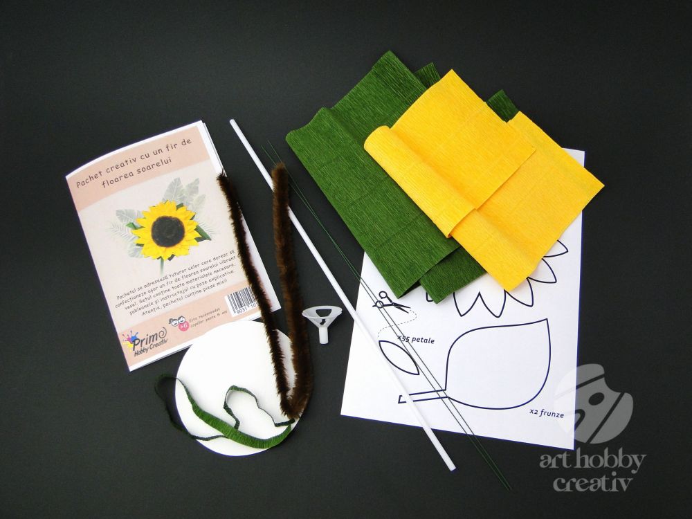 Pachet creativ cu un fir de floarea soarelui