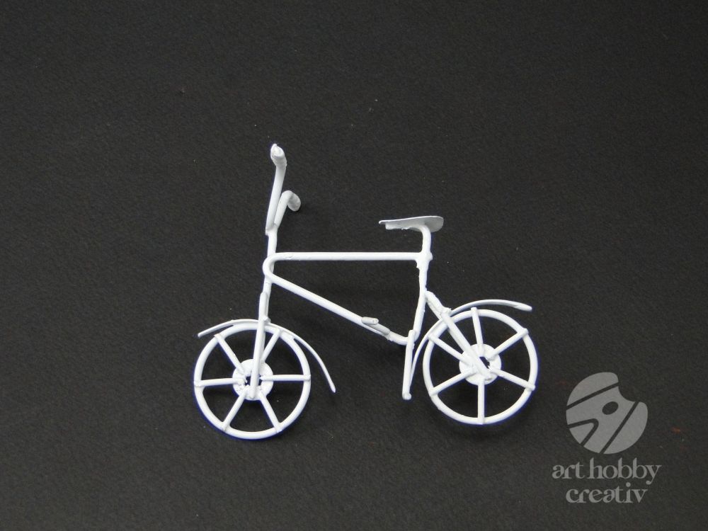Bicicleta metalica - alb 10cm