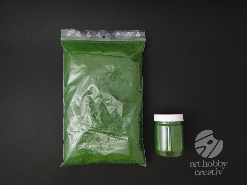 Iarba artificiala scama - verde mediu 30gr/300gr