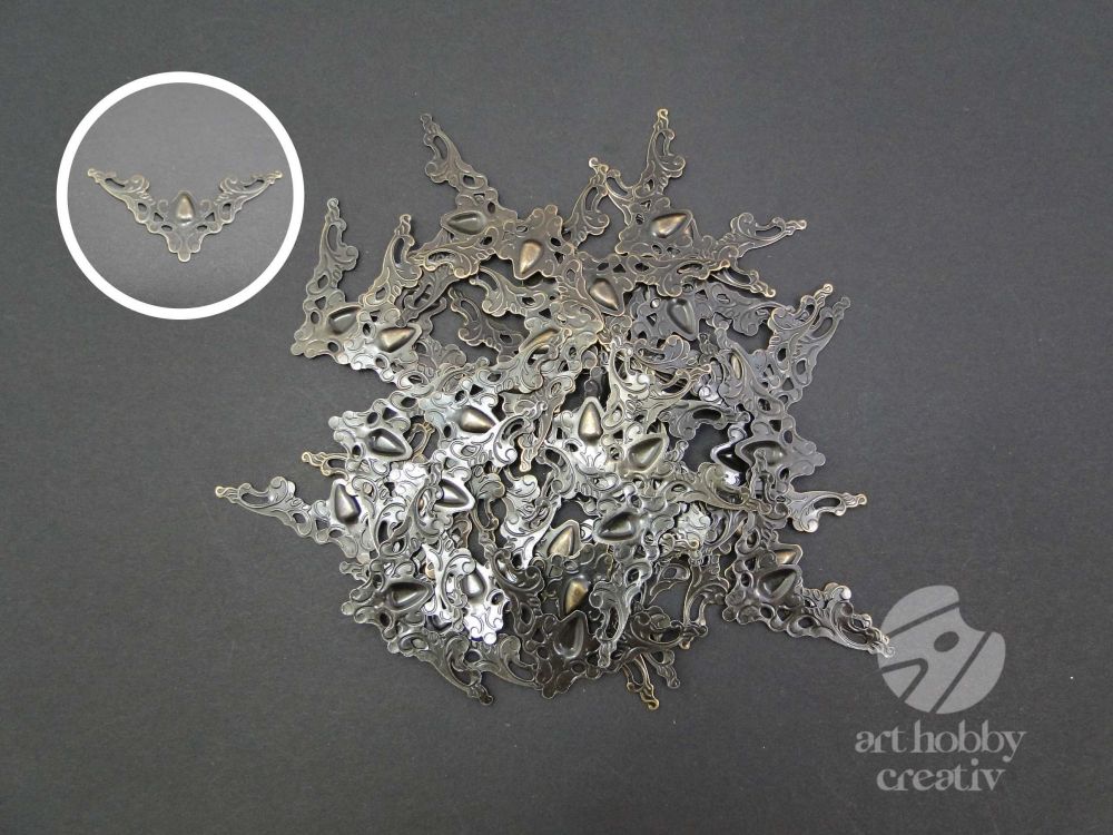 Ornament metalic pentru colt 4x4cm set/40buc