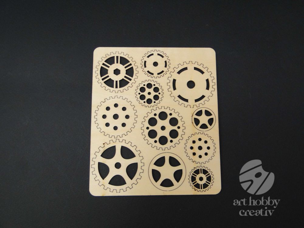 Figurina lemn - rotite de ceas set/11buc