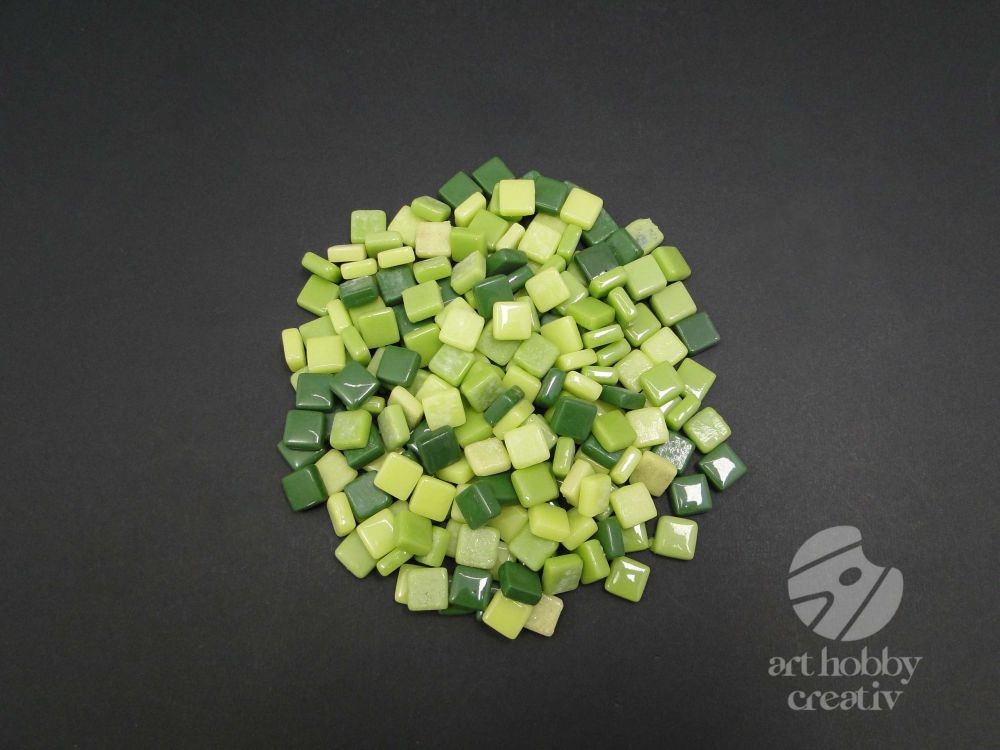 Mozaic sticla Fantasy - verde mix pachet/200gr