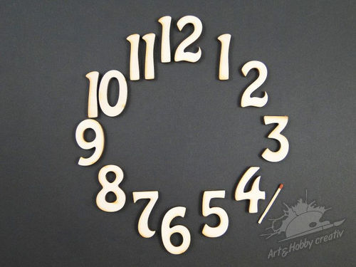 Cifre mari din lemn pentru ceas
