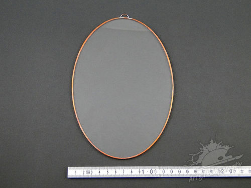 Sticla ovala inramata cu banda cupru 19,5x13,5 cm
