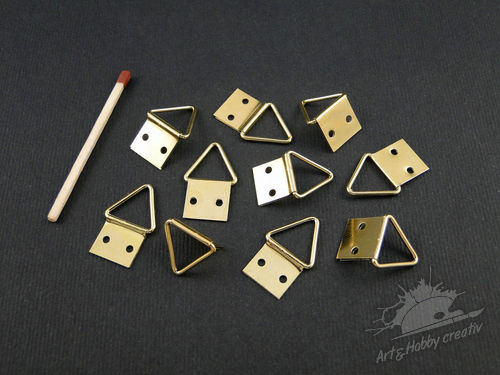 Agatator triunghiular - auriu 10mm set/10buc