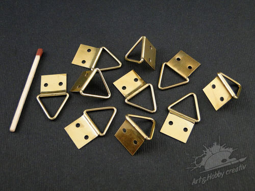 Agatator triunghiular - auriu 12mm set/10buc