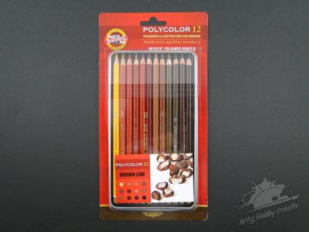 Creioane polycolor -K-I-N - Brown Line  set/12culori