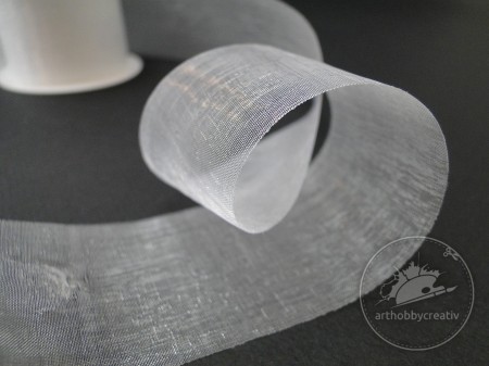 Panglica organza - alb 40mmx4m
