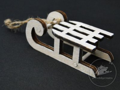 Saniuta decor din lemn - alb 6cm