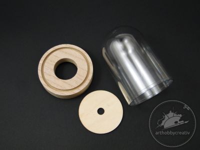 Clopot plastic cu baza de lemn 12,5 cm 