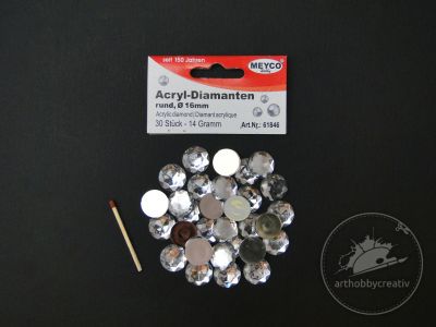 Strasuri mod. diamant Φ16mm set/30buc