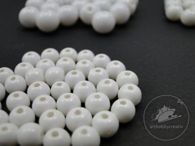 Margele sticla (Perla sticla / Tecla) alb- dif. marimi