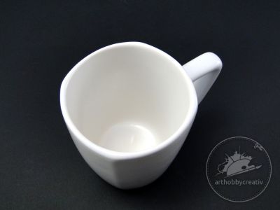Cana ceramica patrata alb 250 ml