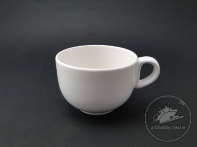 Cana ceramica Jumbo alb - 400 ml