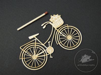 Ornamente din placaj subtire de lemn - biciclete set/3 buc