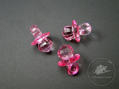 Suzeta din plastic - roz - set/3buc