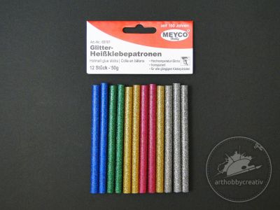 Adeziv de topire batoane glitterate Φ7mm/10cm - set 12buc