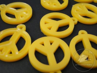Figurine din cauciuc - Peace galben set/10 buc