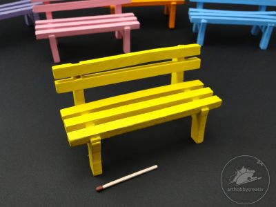Bancuta mini din lemn dif. nuante 11cm