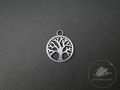 Charm argintiu - copacul vietii Ø2 cm