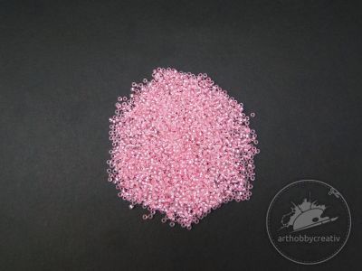 Margele transparente cu foita argintiu 2mm roz 500gr